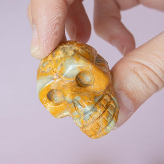 Crazy Lace Agate Skull 1.5"