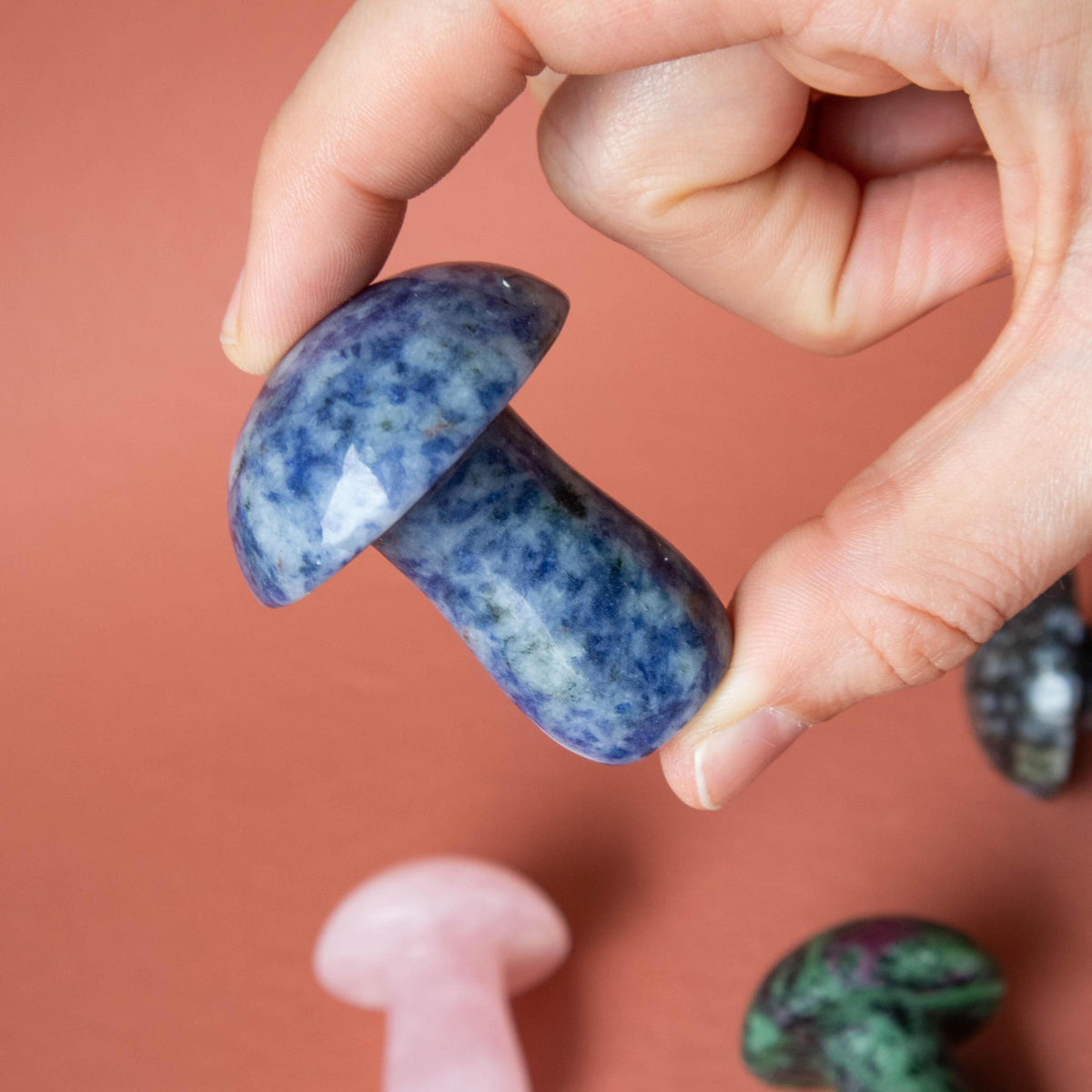 sodalite, sodalite mushroom, crystal mushroom, sodalite crystal, sodalite stone, sodalite properties, sodalite healing properties, sodalite meaning