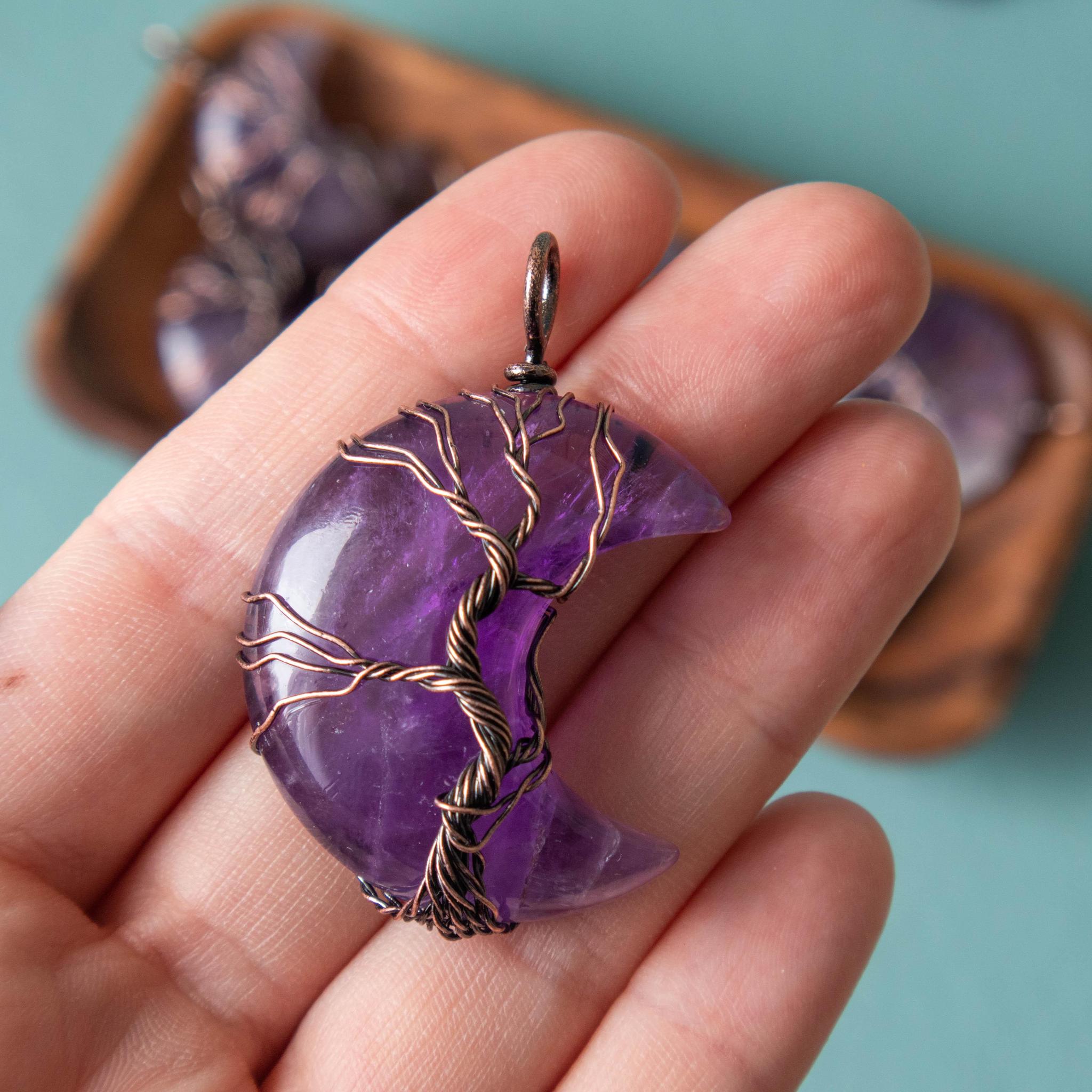 Amethyst tree of life pendant hotsell