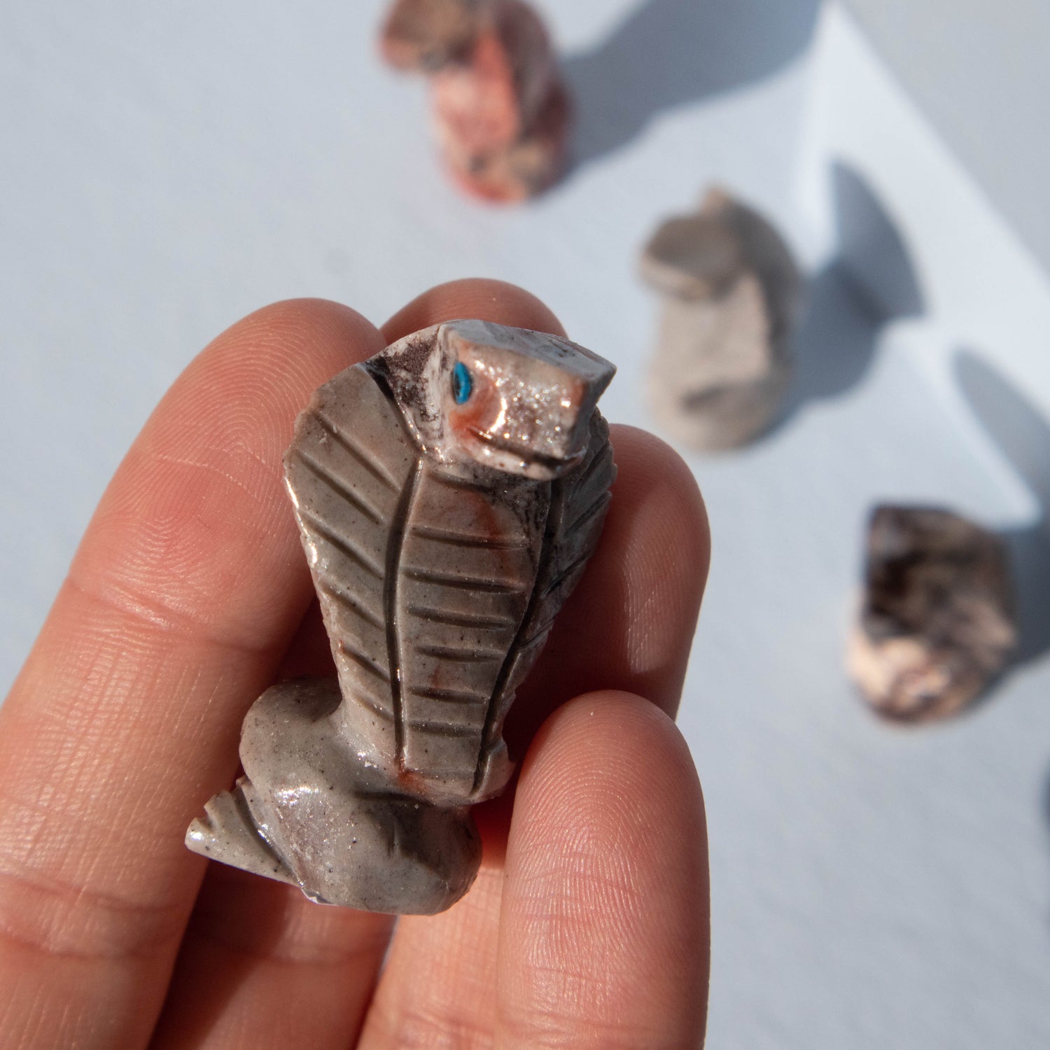 Soapstone Cobra Carving 1" Kailua Crystals