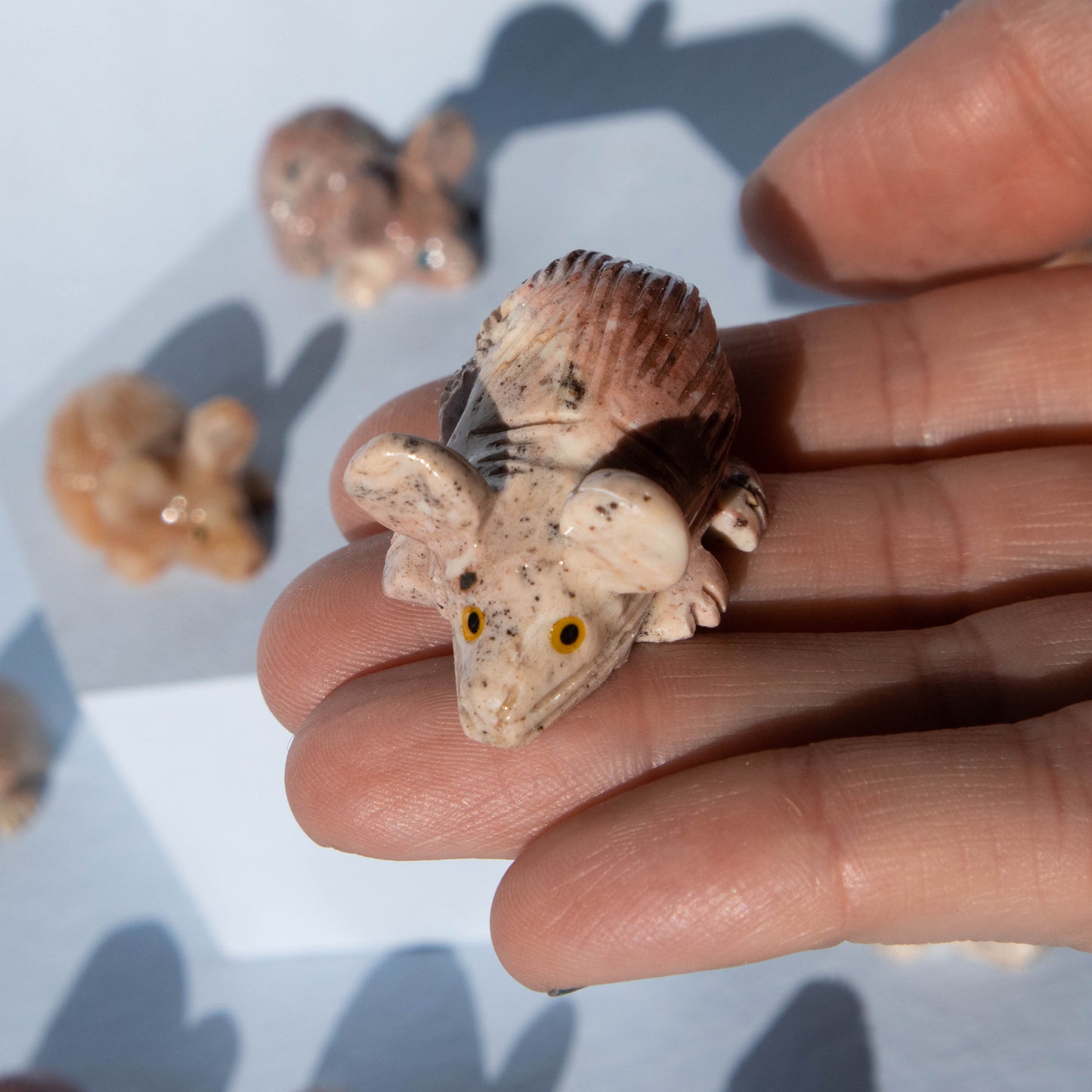 Soapstone Mouse Carving 1" Kailua Crystals