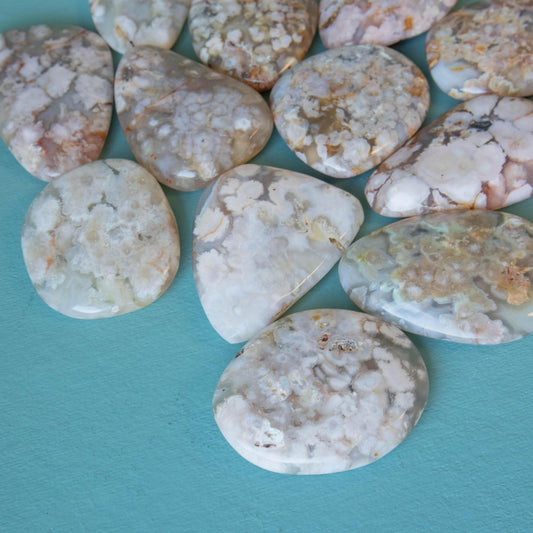 flower agate palm stone, flower agate crystal, flower agate carving, flower agate spiritual meaning, flower agate metaphysical proeprties, flower agate meaning, flower agate healing